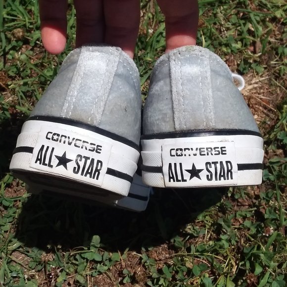 Converse grey velvet low top sneakers - Picture 6 of 8